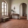 Rustic Terracotta Rustic Glazed Terracotta Tiles 12×12 (TL91365), Zuni 2 Square 1/2 Glazed Terracotta Tiles 6×6 (TL80208)