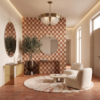 Rustic Terracotta Rustic Glazed Terracotta Tiles 12×12 (TL91365), Diana Royal,Rustic Terracotta Honed Crocelle Marble Mosaics 11 11/16x 11 11/16 (YNR90453)
