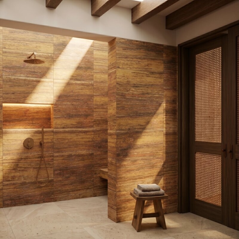 Scabas Red Honed Blend Travertine Tiles 12×24 (TL91384)