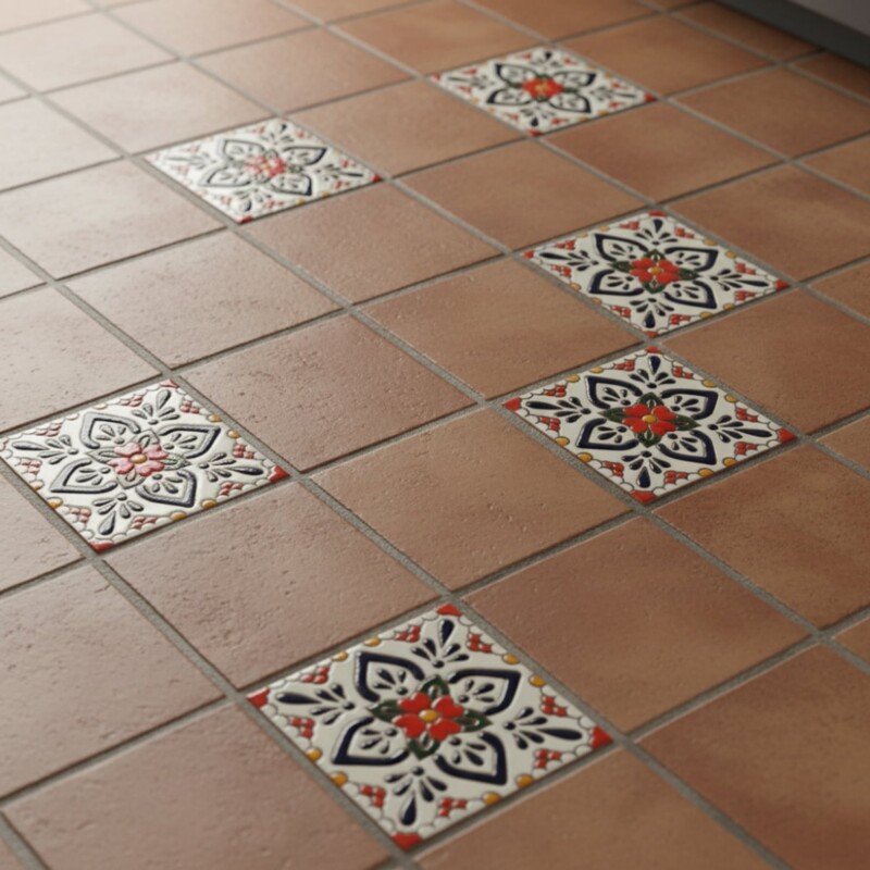 Talavera Glossy Escarlata Glazed Terracotta Tiles 4×4 (TL91712)