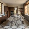 Calacatta Bella, Calacatta Picasso Honed Checkerboard Pattern Marble Tiles 18×18 (TL91754)