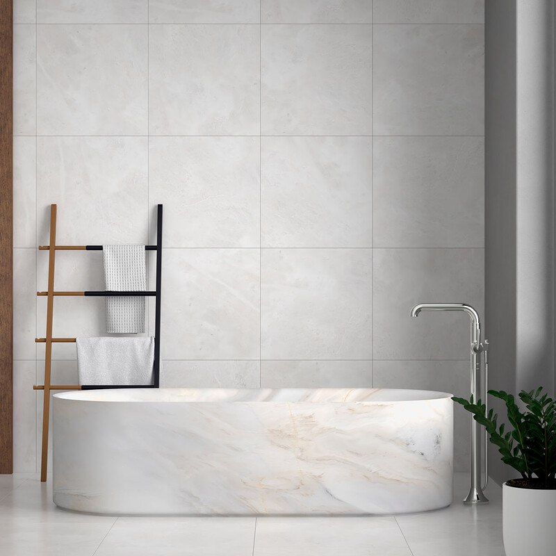 Baignoire en marbre adouci Blue Mist 33 30/64×78 47/64 (TUB00004)