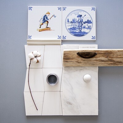 Woodwork 1 Glazed Ceramic Tile 6×6 (WAM90016) Country Scene In Circle Glazed Ceramic Tile 6×6 (WAM90004) Tapered Snow White Honed&polished Marble Waterjet Decos 12 1/2×12 (NW00015)