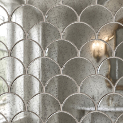 Мозаика из глянцевого стекла в виде веера, 10 1/16×10 1/16 (WCG10033), изображение сцены в комнате.