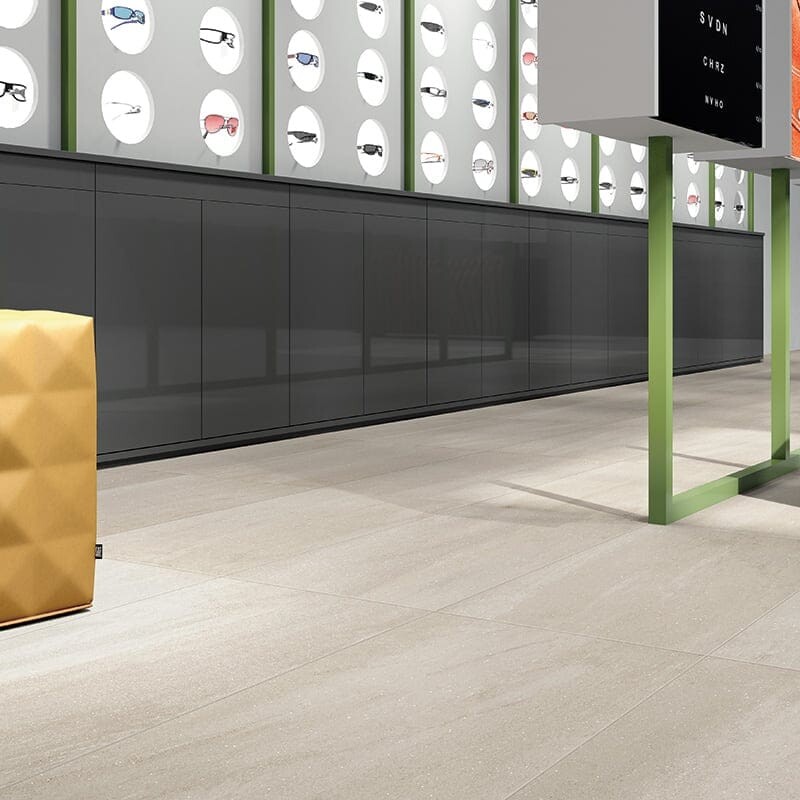Atelier White Honed Porcelain Tile 18×36 (WIS12099) Atelier Olive Grey Honed Porcelain Tile 12×24 (WIS12108) Atelier Olive Grey Honed 2×2 Porcelain Mosaic 12×12 (WIS12168)