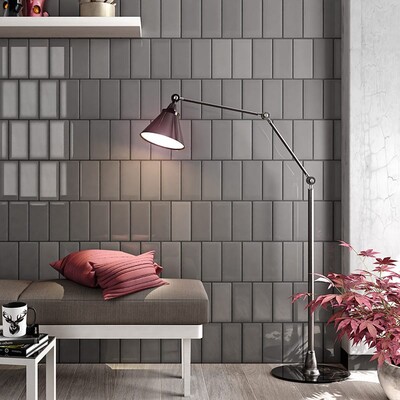 Grey Glossy Ceramic Tile 4×8 (WIS12191)