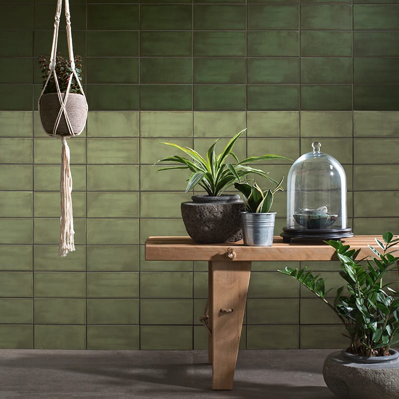 Olive Matte Ceramic Tiles 4x8 Country, Olive Green Wall Tiles