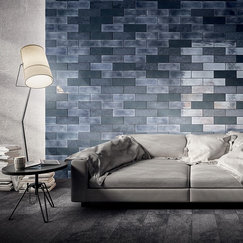 Army Blue Glazed Ceramic Wall Decos 4×12 (WIS12376)