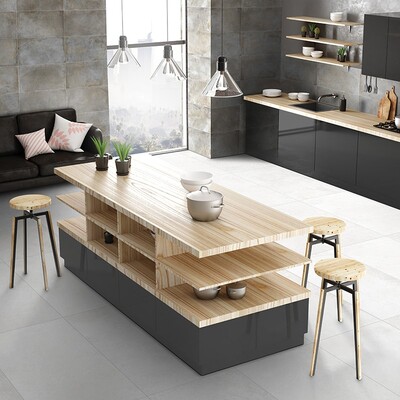 Porcelanato Miami Branco Amaciado 24×48 (WIS13078) Porcelanato Estocolmo Verde Amaciado 12×24 (WIS13099)