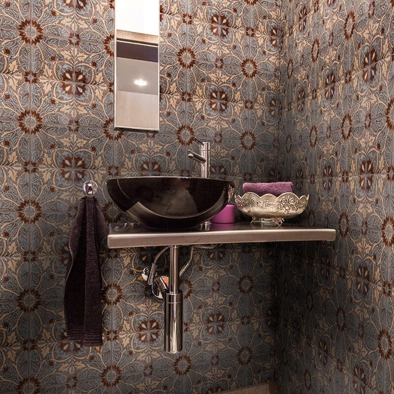 Voysey-20a I Glazed Ceramic Tile 6×6 (WKP10162)