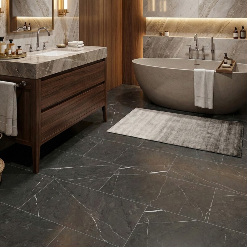 Gray Stone Matte Marble Look Porcelain Tiles 12×24 (WLE00124)