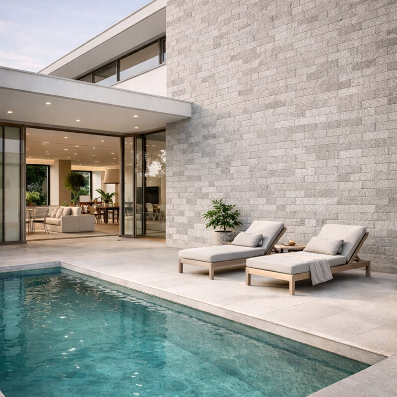 Natürliche Wandfliesen für moderne Pool-Außengestaltung von Country Floors