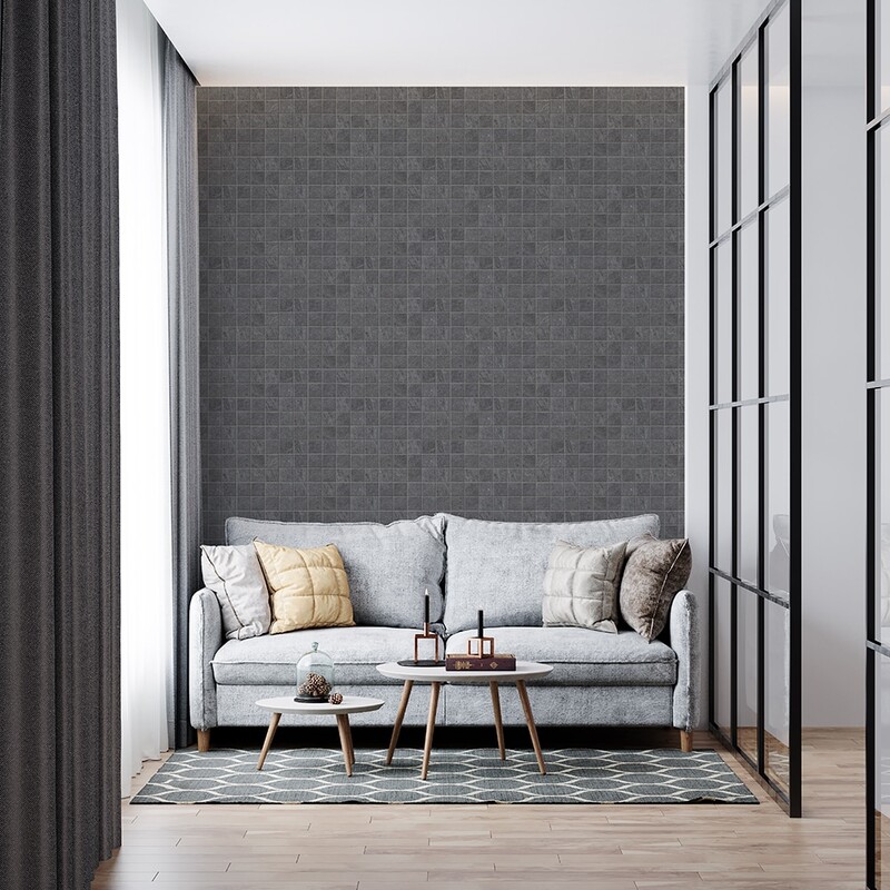 Graues Flow Natural 2×2 Porzellanmosaik 12×12 (WLE00894)
