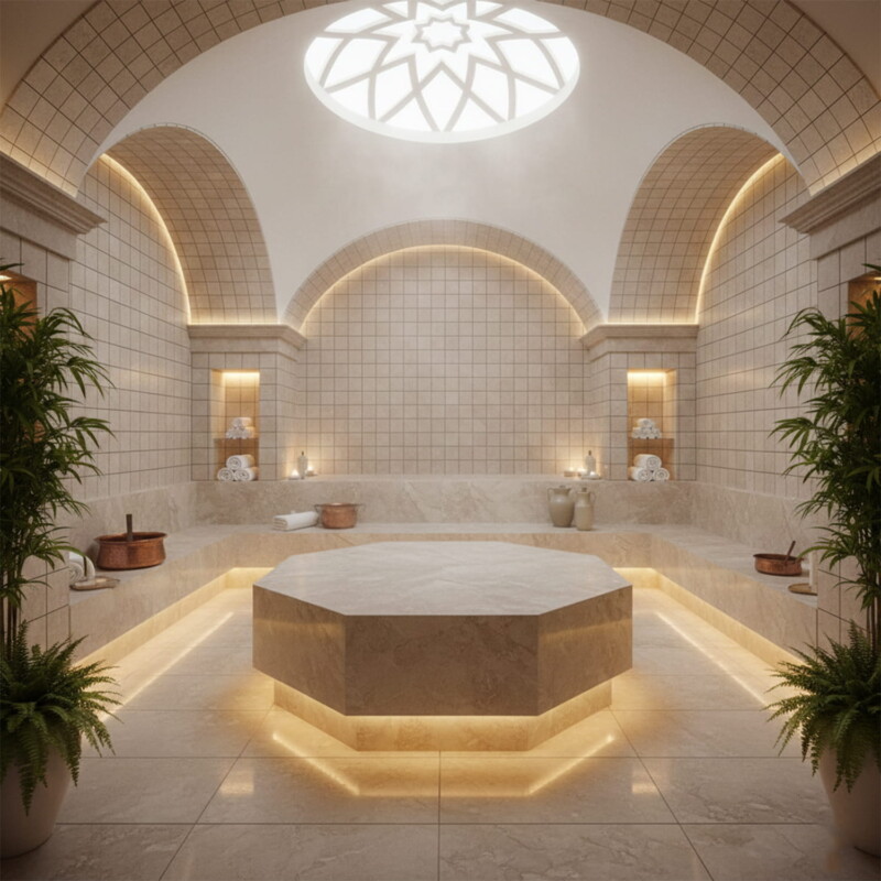 Elegantes azulejos para paredes de hammam y spa, diseñados por Country Floors.