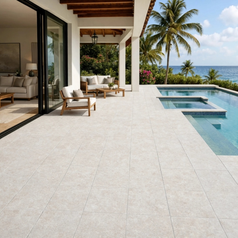White Textured Porcelain Pavers 24×24 (WLM00022)