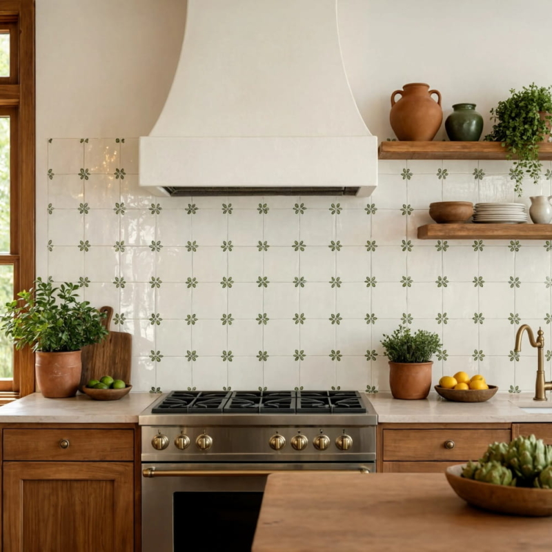 Garden Blanc Glazed Ceramic Tile 6×6 (WLV20299)