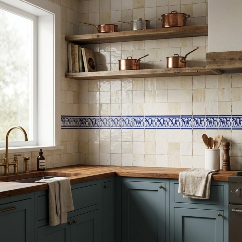 307 Blue Glazed Ceramic Border Tiles 3×6 (WLV20336)