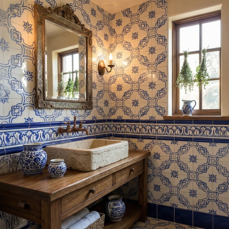 Casal Blue Glazed Ceramic Tiles 6×6 (WLV20502)