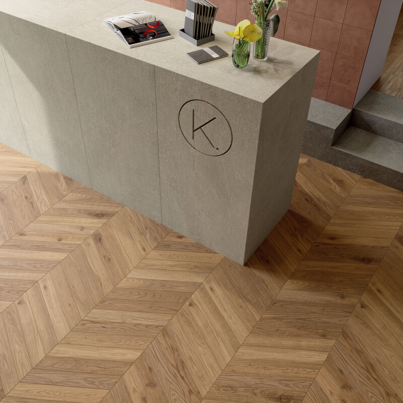 Elisir Royal Dorato Matte Chevron Porcelain Tile 3×18 (WMN10039)