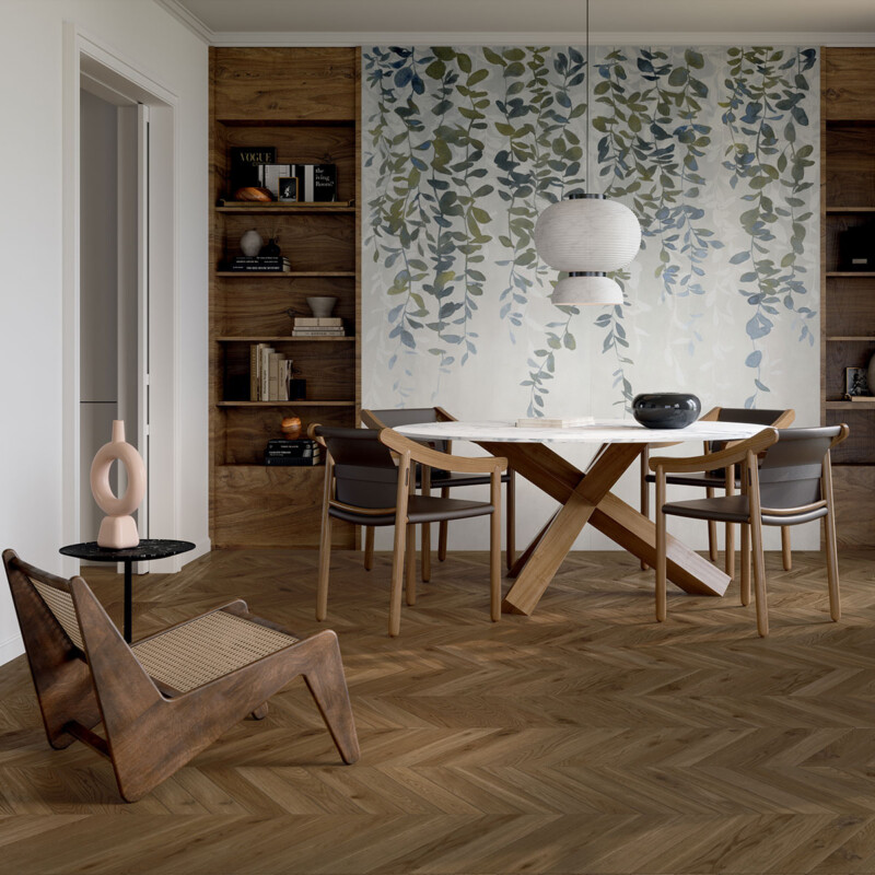 Elisir Royal Castano Matte Chevron Porcelain Tile 3×18 (WMN10040)