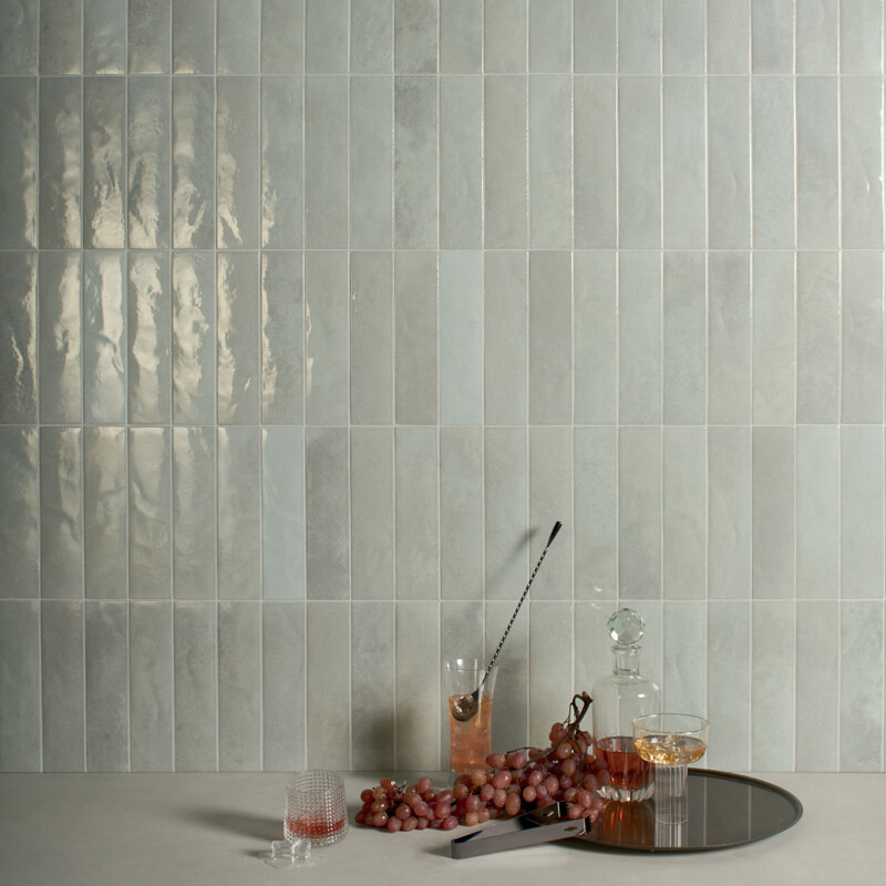 Soda Grigio Glossy  Glazed Porcelain Tile 2 1/2×9 1/2 (WMN10044)