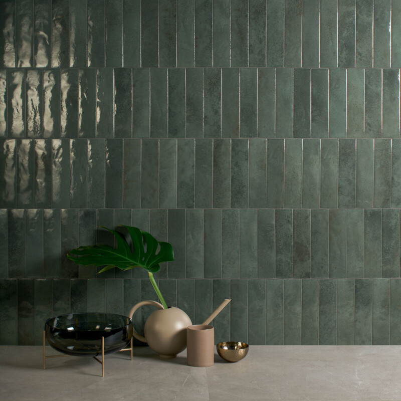 Soda Verde Malva Glossy  Glazed Porcelain Tile 2 1/2×9 1/2 (WMN10047)