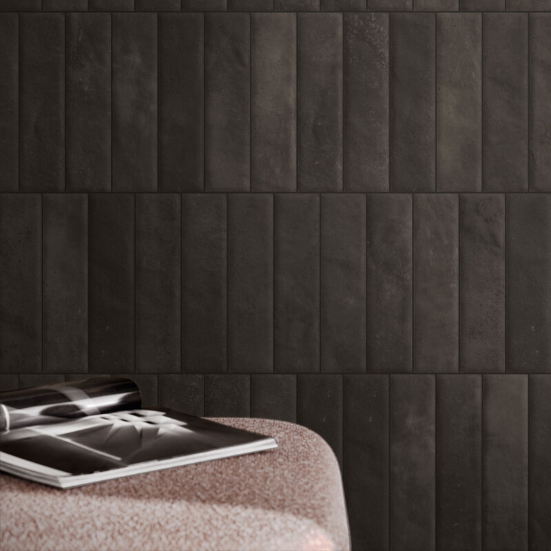 Cera Nero Matte  Glazed Porcelain Tile 2 1/2×9 1/2 (WMN10054)