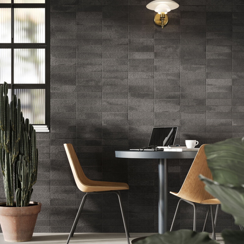 Fornace Nero Matte Brick Glazed Porcelain Tile 2 1/2×9 1/2 (WMN10060)