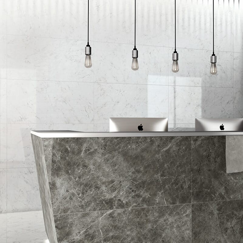 Bianco Carrara Polished Porcelain Tile 12×24 (WNB00337)