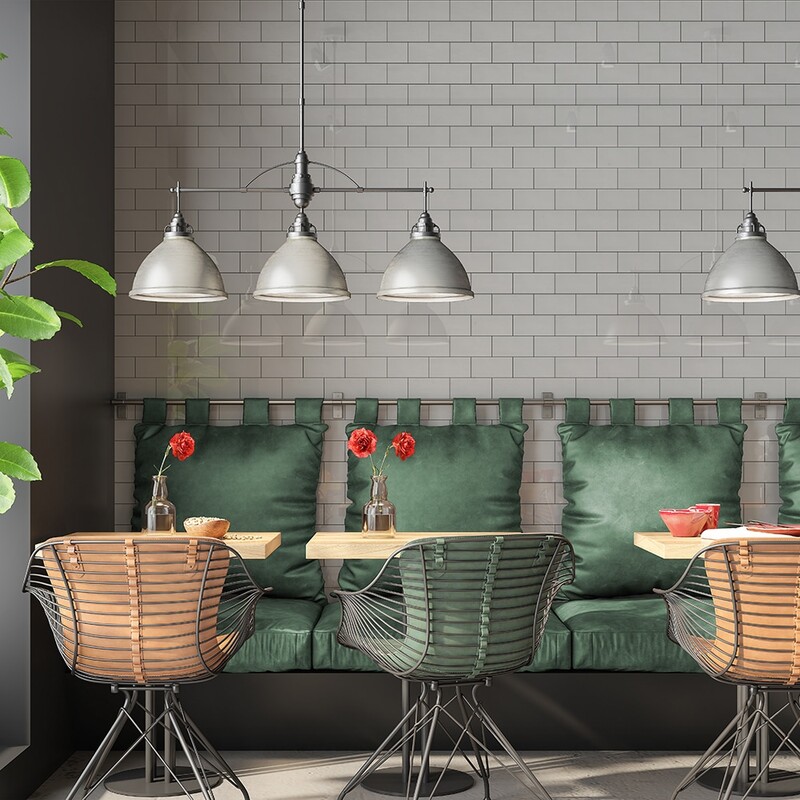 Marginal White Polished 3×6 Brick Staggered Porcelain Mosaic 12×12 (WQA10018)