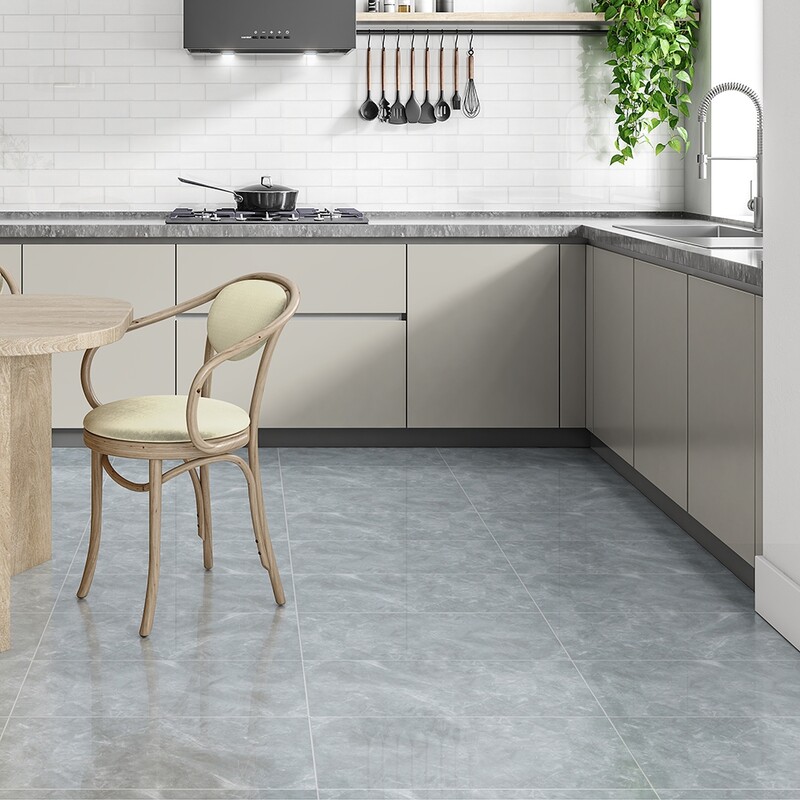 Dark grey porcelain tile for modern kitchen floors by Country Floors