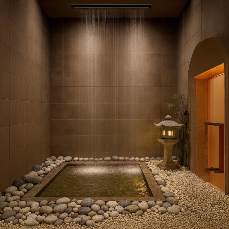 Mykonos matte glass tile wall in a tranquil spa-inspired shower by Country Floors