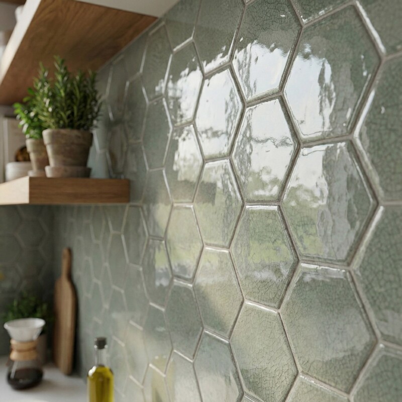 Hyacinth Crackled Hexagon 5 Ceramic Tiles 5×5 (WST33135)