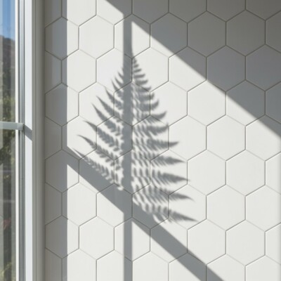 Tulum White Glossy Hexagon Ceramic Tiles 5 (WST33164)