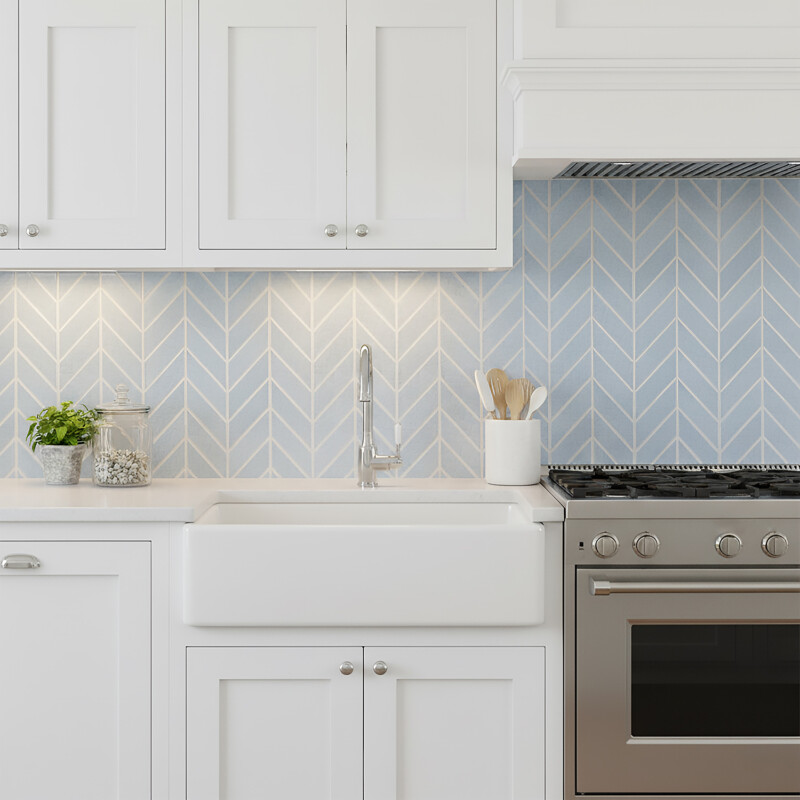 Vinca Crackled Chevron Ceramic Accent Tiles 2×6 (WST36140)