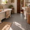 Dark Gray Matte Hexagon Ceramic Mosaics 12×12 (WVT00091)