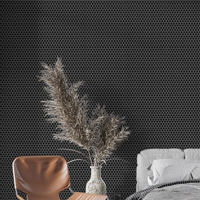 Mosaico in ceramica esagonale nero opaco 12×12 (WVT00092)