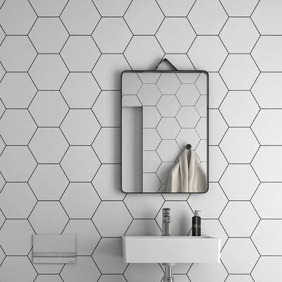 White Matte Hexagon Ceramic Tile 8 1/4 (WVT00183)