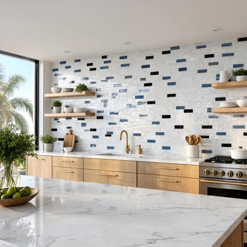 White, Gray, Black Glossy Woven Zellige Mosaics 12×12 (WZI10034)