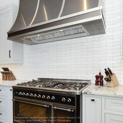 Ubiquity Snow White Multi Finish Marble Waterjet Decos 2 29/32×8 11/32 (XET04001)