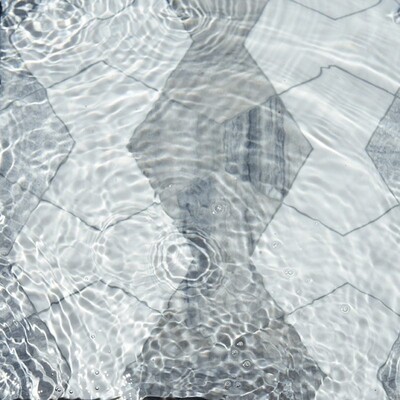 Cravat Snow White, Skyline Multi Finish Marble Waterjet Decos 4 3/4×7 15/32 (XET08001)