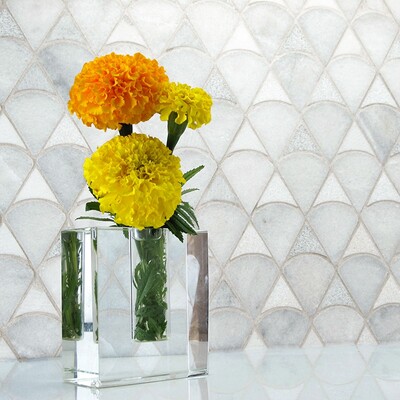 Modern Scale Glacier, Skyline Multi Finish Marble Waterjet Decos 12 3/4×12 (XSC01002)