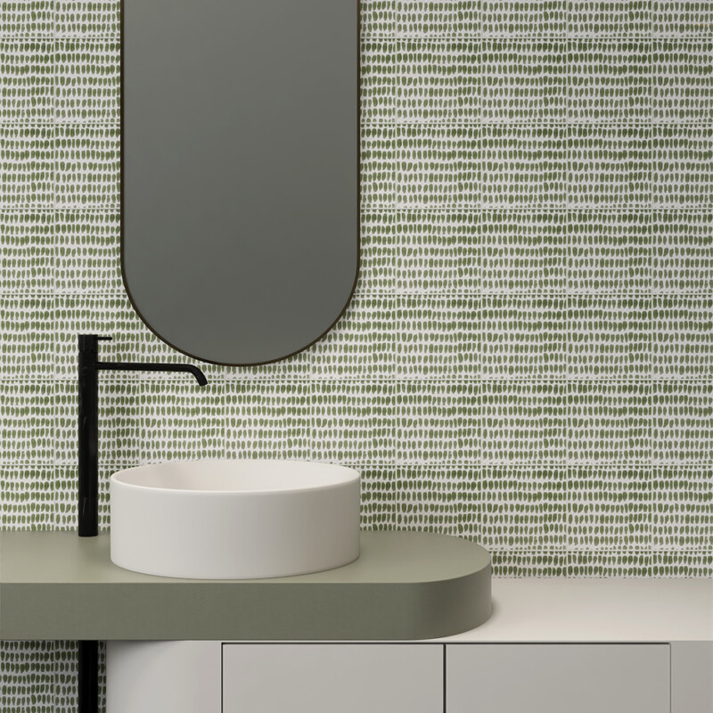 Pure white forest matte albert ceramic tile wall in a modern bathroom vanity area by Country Floors