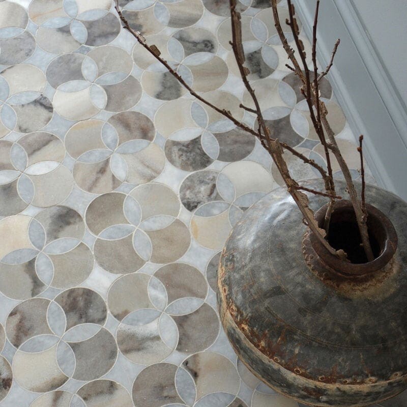 Constantine Afyon Grey, Palisandra Multi Finish Marble Waterjet Decos 13 5/8×13 5/8 (YNR10019)