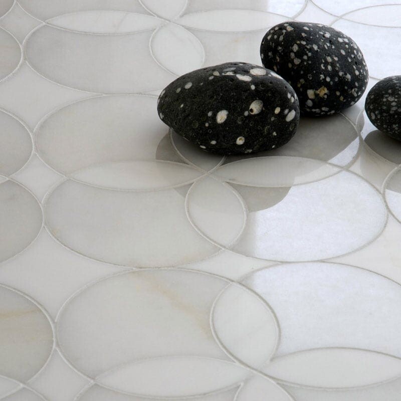Constantine Afyon White, Dolomite Multi Finish Marble Waterjet Decos 13 5/8×13 5/8 (YNR10020)