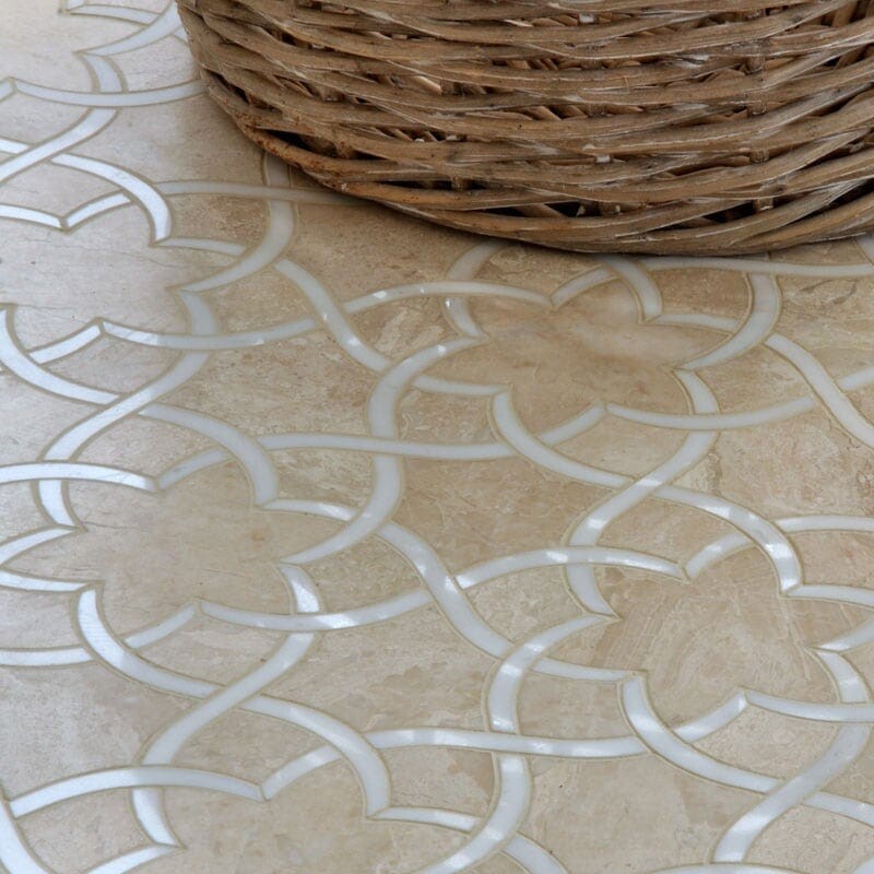 Isidore Diana Royal, Dolomite Honed Marble Waterjet Decos 12 1/2x 14 3/8 (YNR10027)