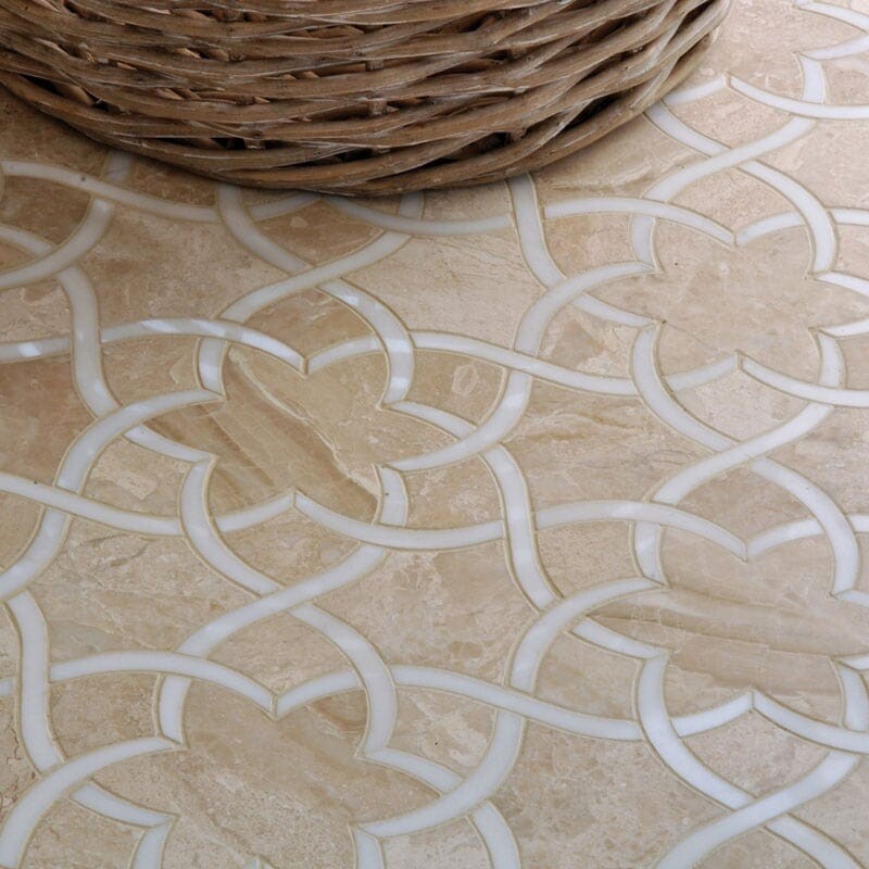 Isidore Diana Royal, Dolomite Honed Marble Waterjet Decos 12 1/2x 14 3/8 (YNR10027)