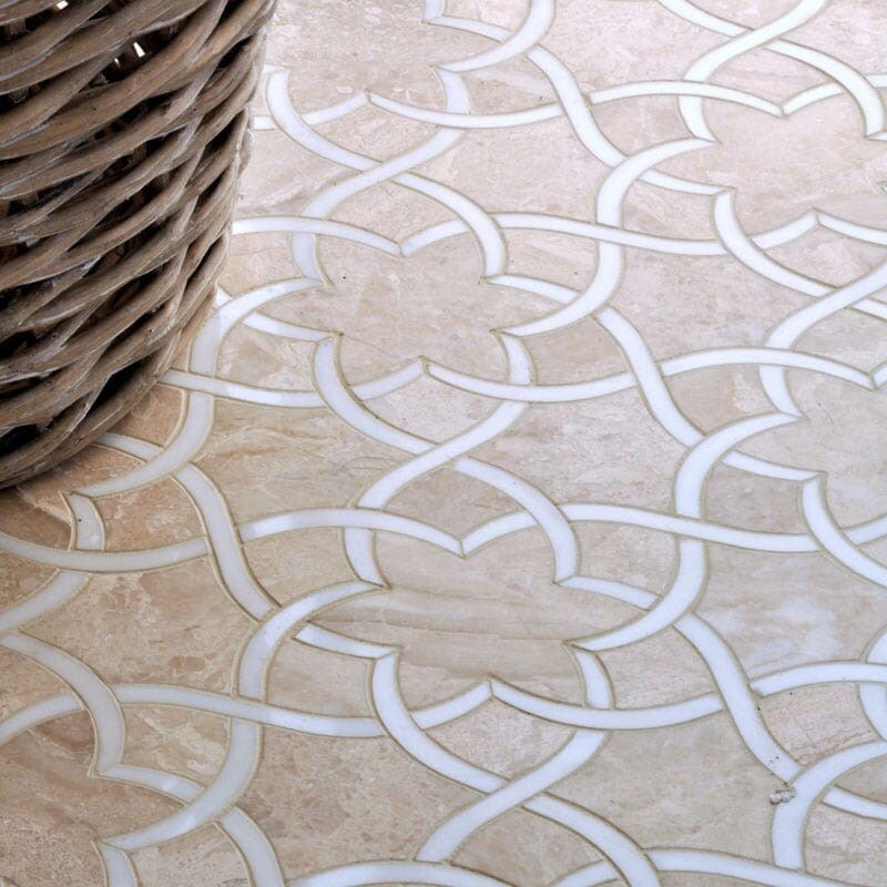 Isidore Diana Royal, Dolomite Honed Marble Waterjet Decos 12 1/2x 14 3/8 (YNR10027)