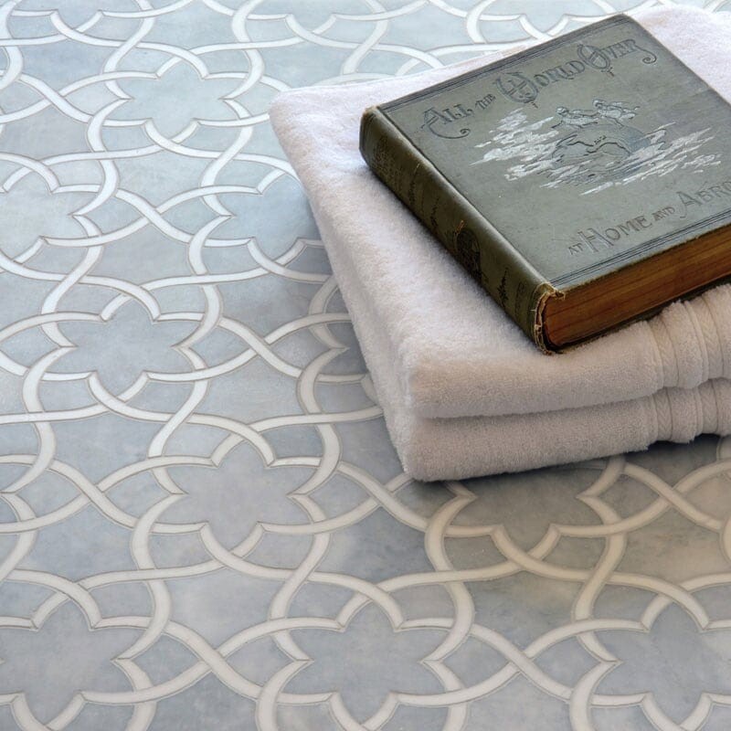 Isidore Afyon Grey, Dolomite Multi Finish Marble Waterjet Decos 12 1/2x 14 3/8 (YNR10028)