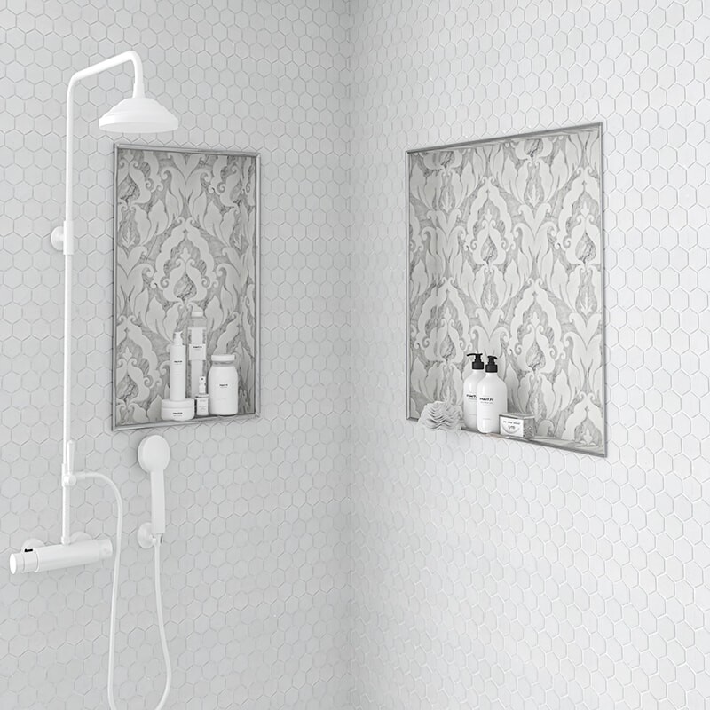 Avenza Dark, Dolomite Multi Finish Rumi Marble Mosaics 13 9/16×18 (YNR10038)